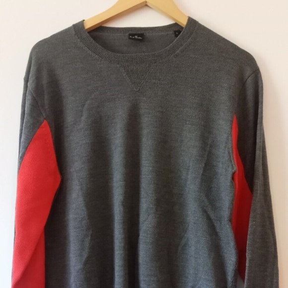 PS PAUL SMITH - Contrasting red sleeve wool sweater Sz M-L - Picture 3 of 10
